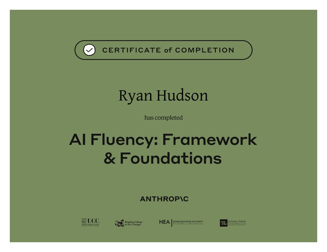 Anthropic AI Fluency: Framework & Foundations Certificate — Ryan Hudson